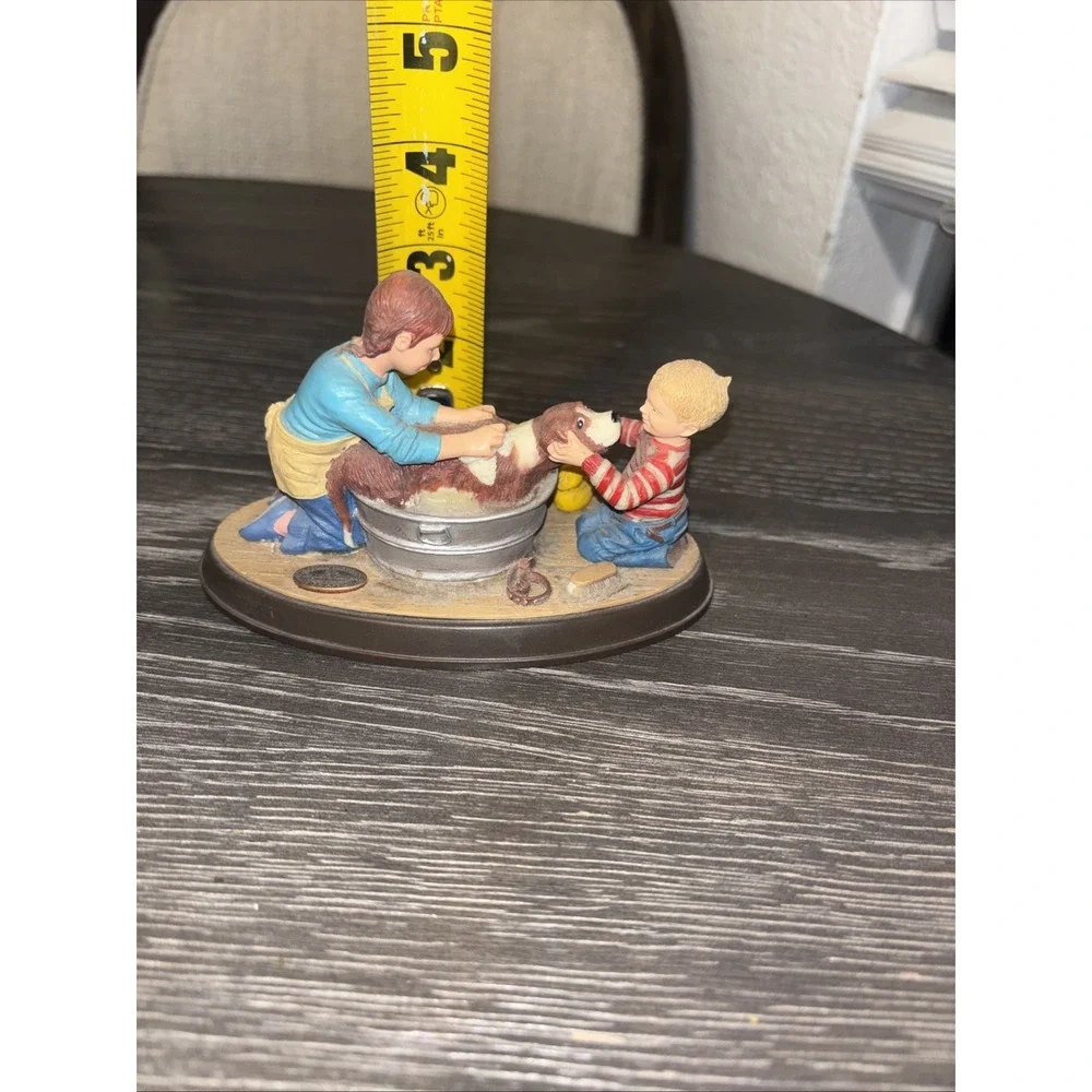 Splish Splash Kids Dog Wash Figurine 1990 Norman Rockwell‎ Age of Wonder